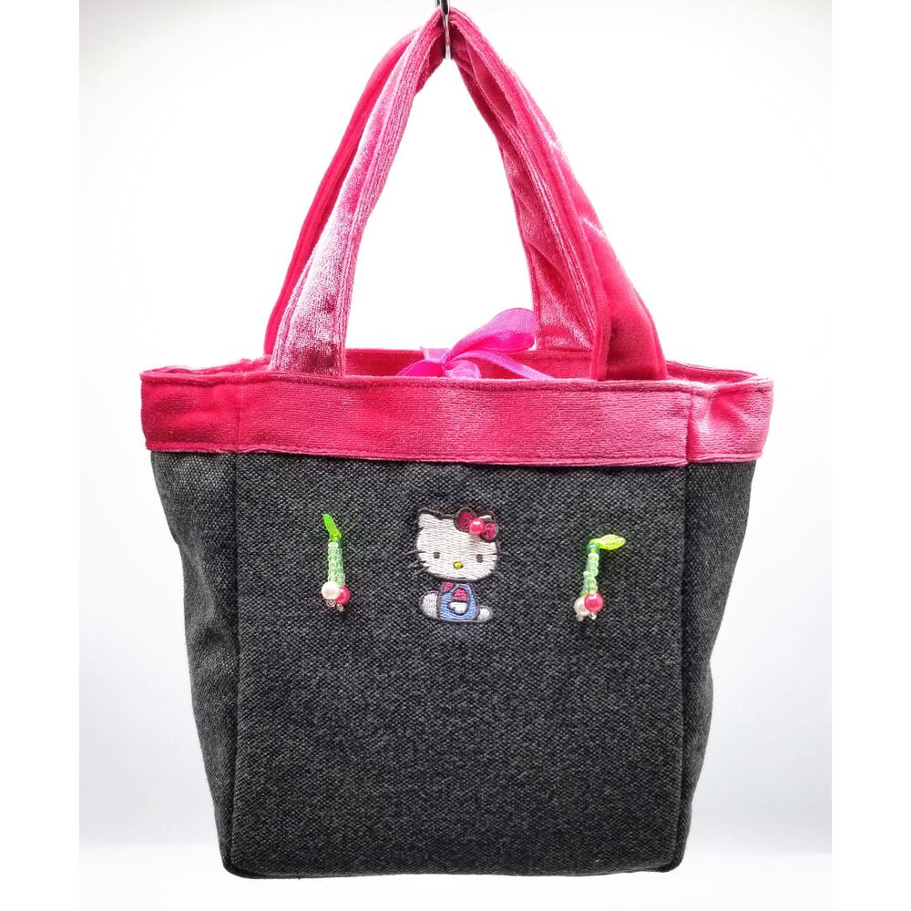 Vintage 1999 Hello Kitty Small Purse Bag Gray Pink Rare